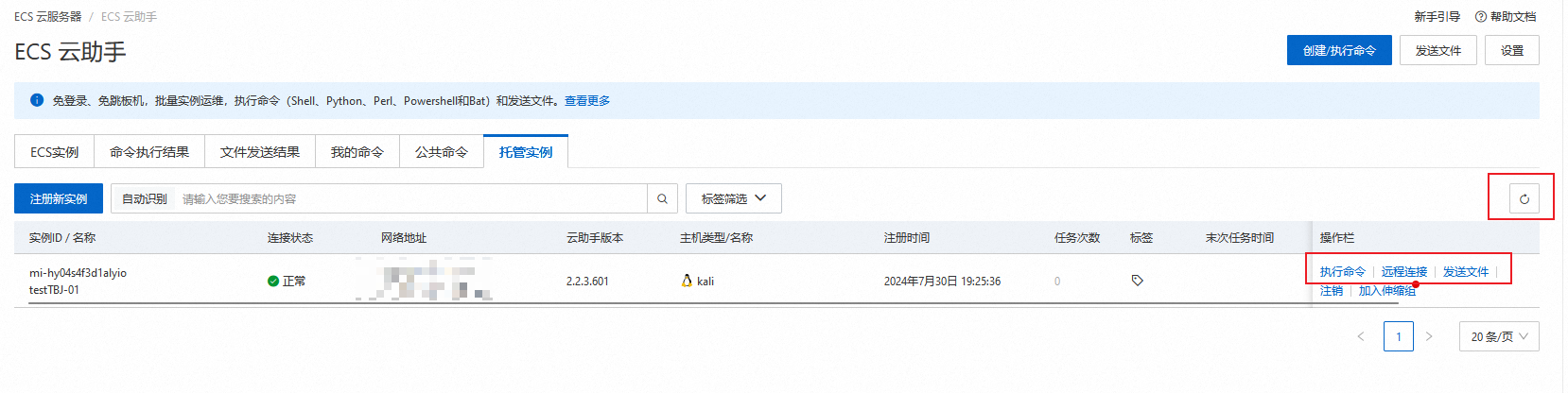 阿里云托管第三方实例并远程登陆执行代码的方法